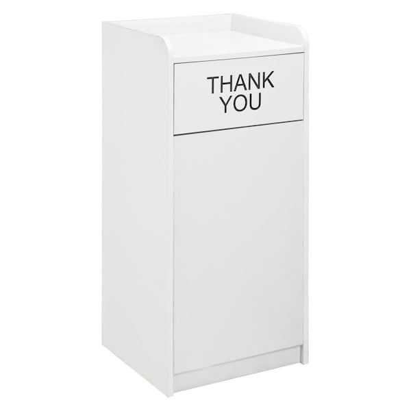 Global Industrial Wooden Waste Receptacle with Tray Top, 36 Gallon, Gray 237175 - main